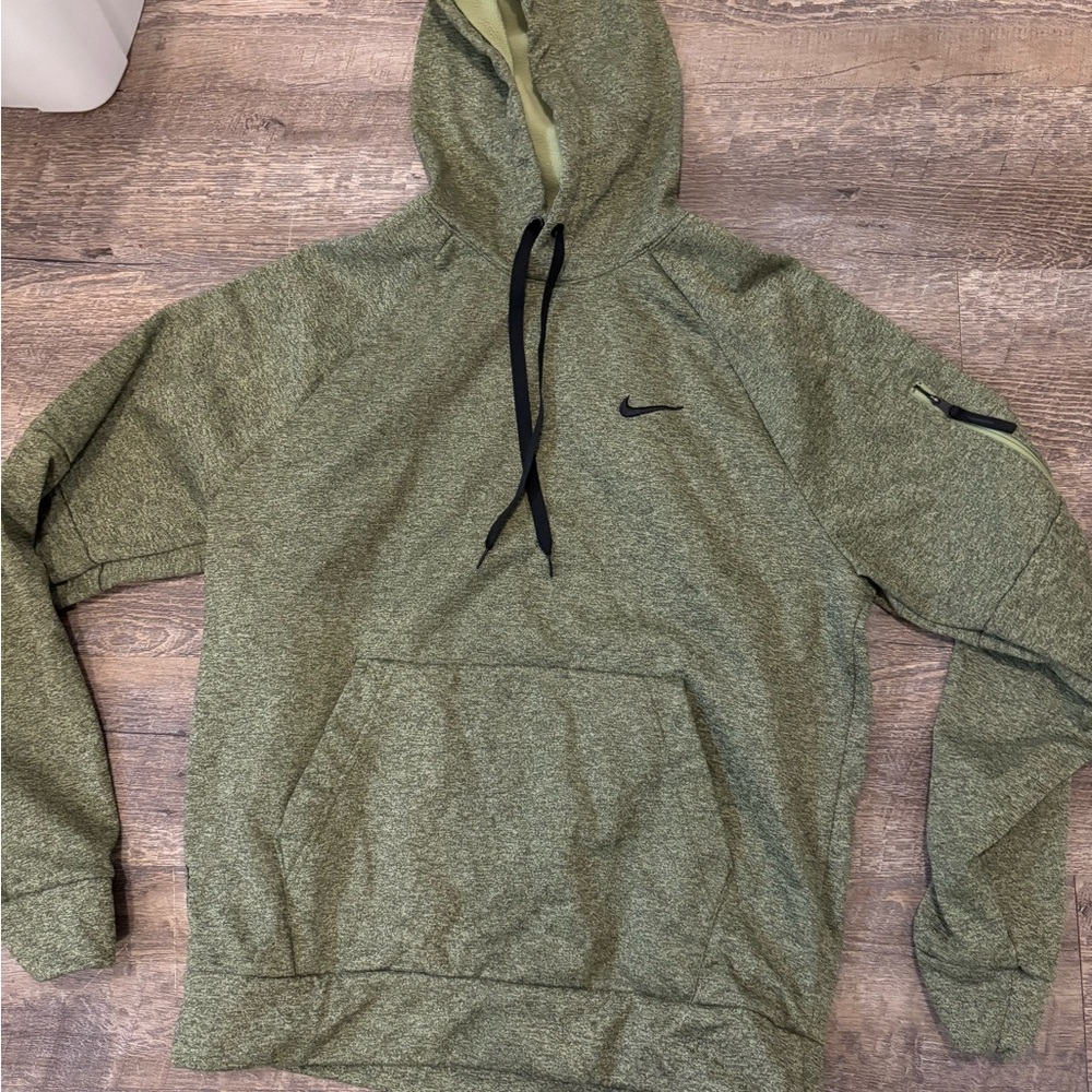 Nike Olive Hoodie with Black Accents